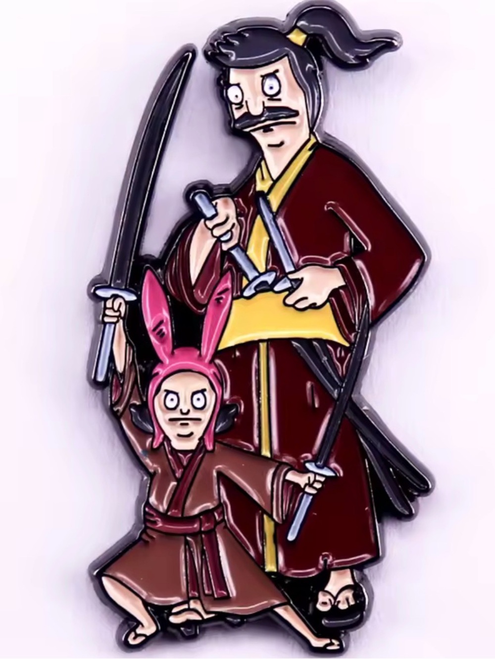 Bob’s Burgers Samurai Costume Enamel Pin, Bob and Louise Belcher